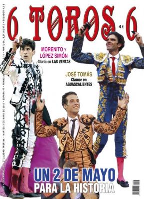 José Tomás, Alberto López Simón y Morenito de Aranda portada del nuevo número de 6toros6